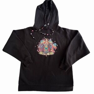 Daisy Street Maya Beaded Sweatshirt SMALL Fairy Mushroom Colorful Celestial Boho